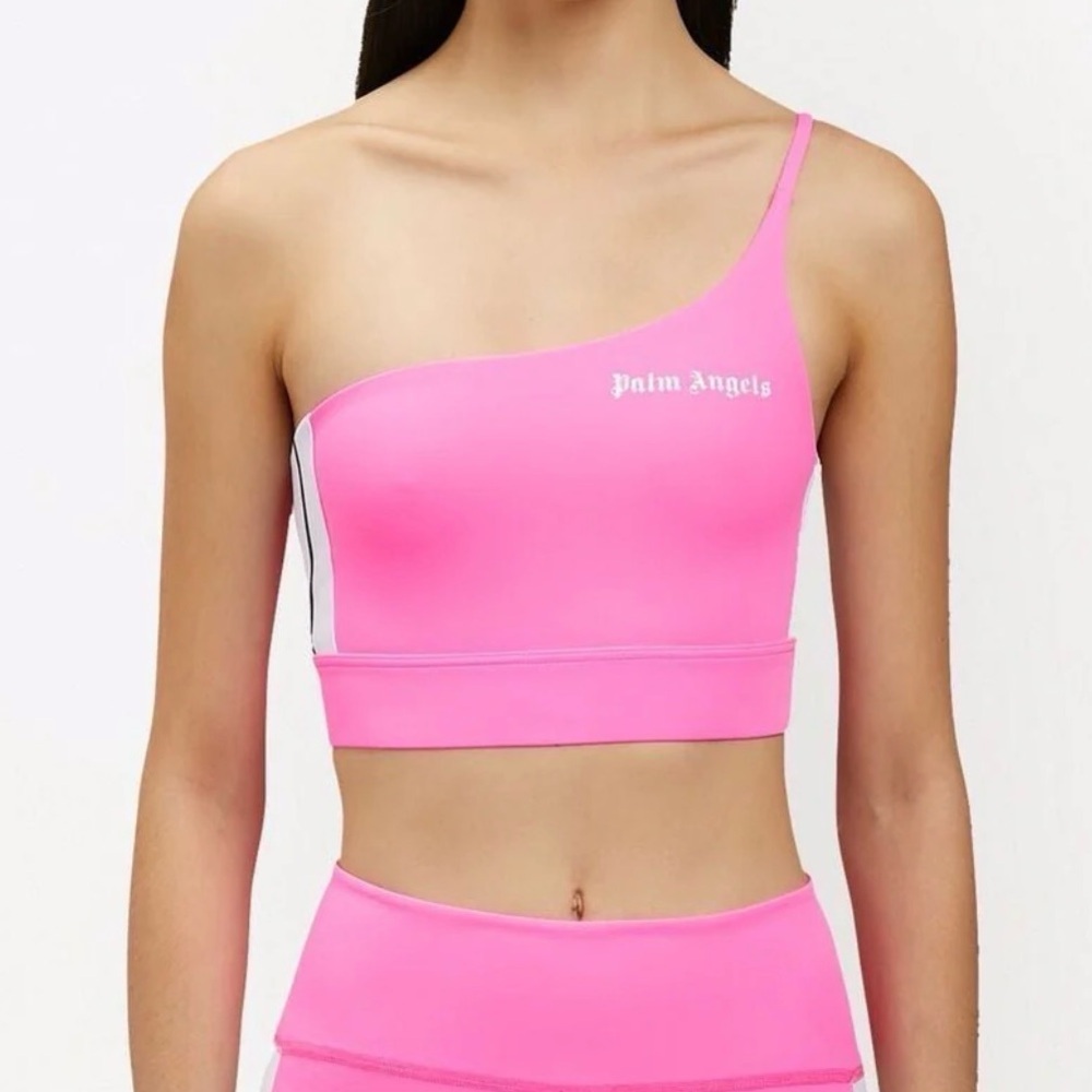 Palm Angels Hot Pink One-Shoulder Tank Top